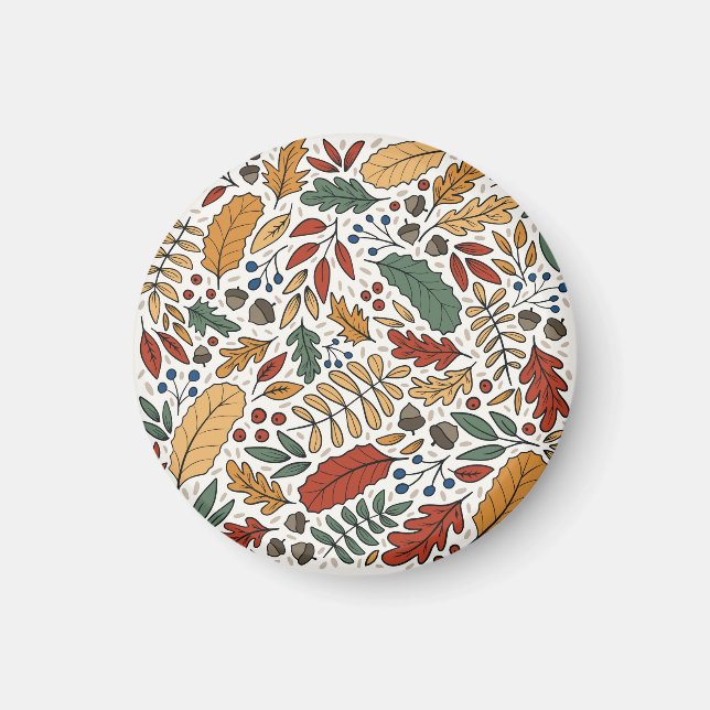 Aimant Conception de Carré feuille couleur automne (Devant)