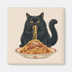 Aimant Conception de chat amateur de nourriture italienne