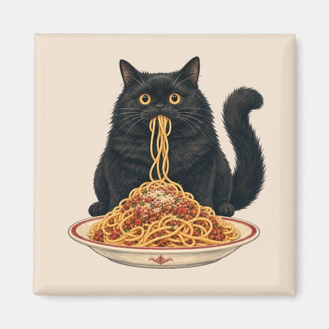 Aimant Conception de chat amateur de nourriture italienne (Devant)