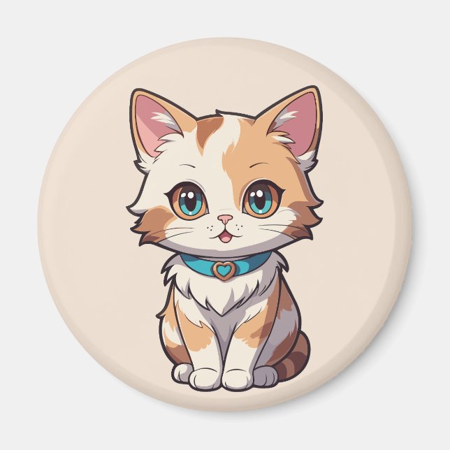 Aimant Conception de chat mignonne charmant (Devant)