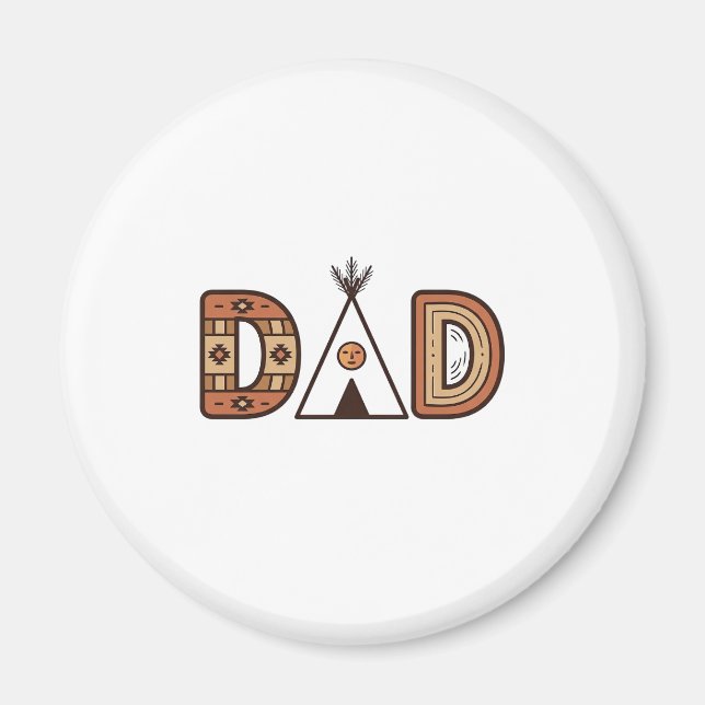 Aimant Conception de chemise à lettrage Teepee de papa co (Devant)