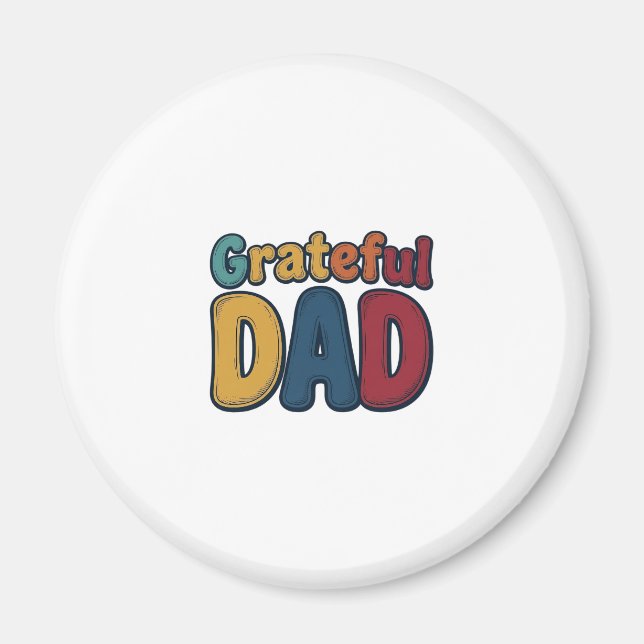 Aimant Conception de chemise à lettres bulles rétro Papa  (Devant)