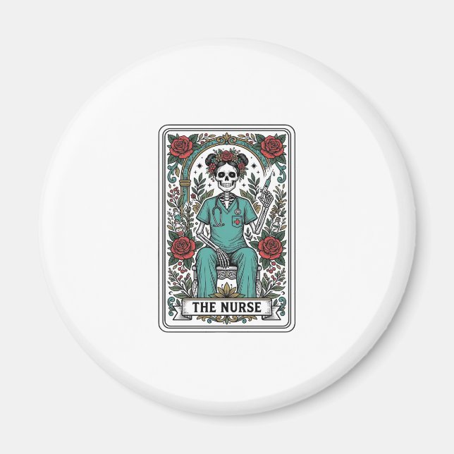 Aimant Conception de chemise de carte de tarot d'infirmiè (Devant)
