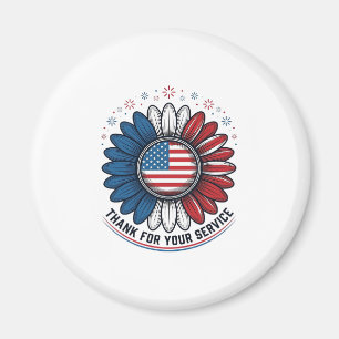 Aimant Conception de chemise de Daisy patriotique merci p
