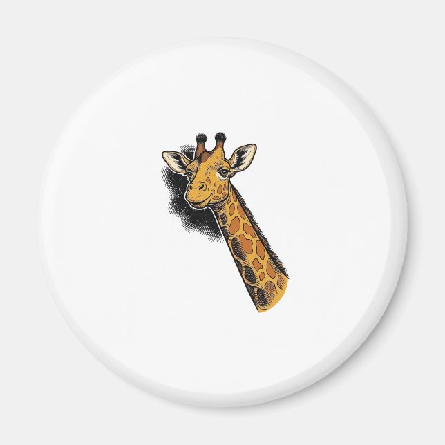 Aimant Conception de chemise de girafe mignonne gravée vi (Devant)