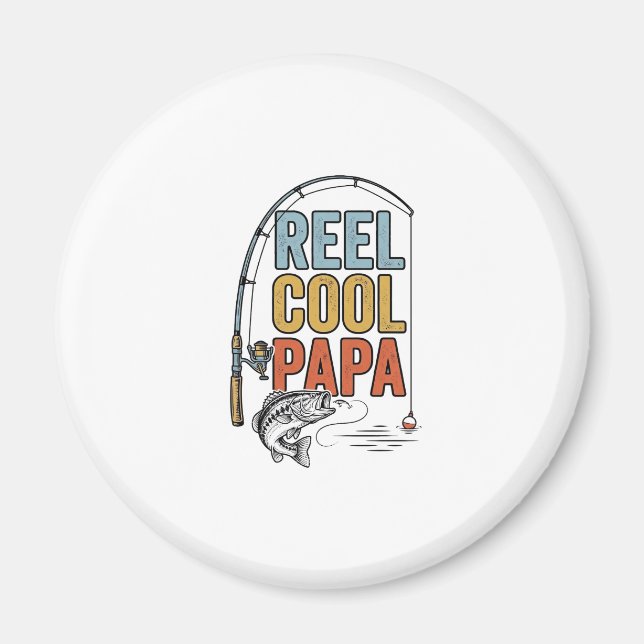 Aimant Conception de chemise de pêche Reel Cool Papa_1 (Devant)