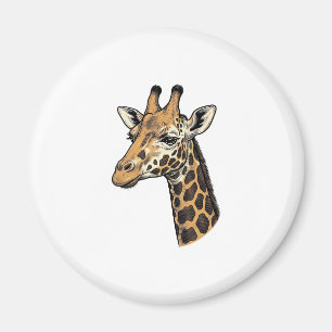 Aimant Conception de chemise de portrait de girafe gravur