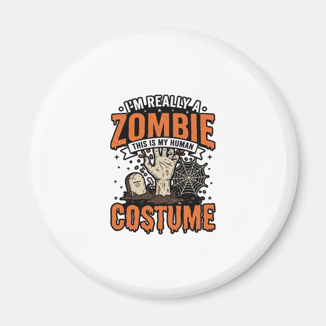 Aimant Conception de chemise Halloween Costume Zombie Vin (Devant)