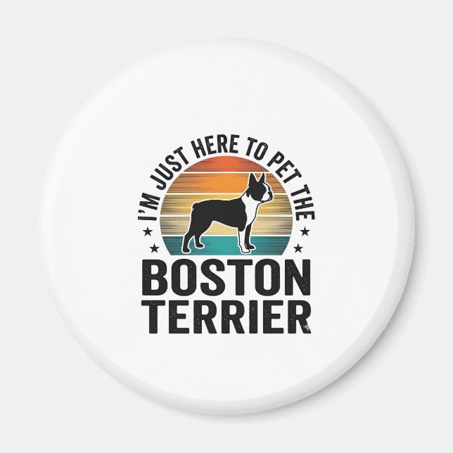 Aimant Conception de chemise pour amateur de chien Boston (Devant)