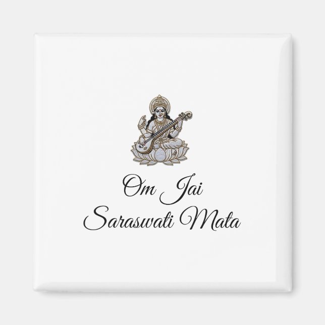 Aimant Conception de chemise Saraswati Om Jai Saraswati M (Devant)