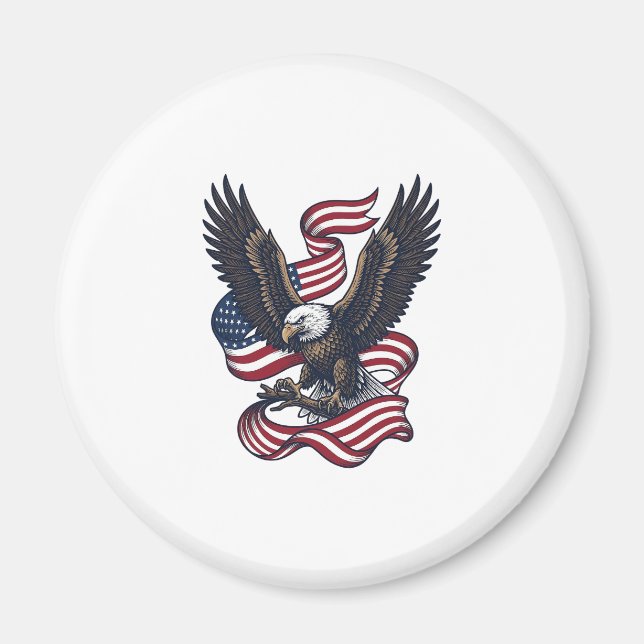 Aimant Conception de chemise vectorielle aigle patriotiqu (Devant)