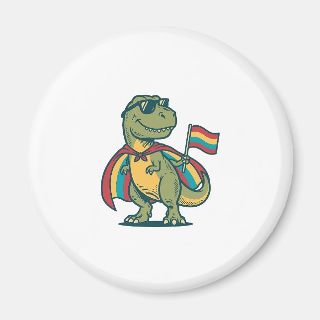 Aimant Conception de chemise vectorielle de dinosaure de  (Devant)