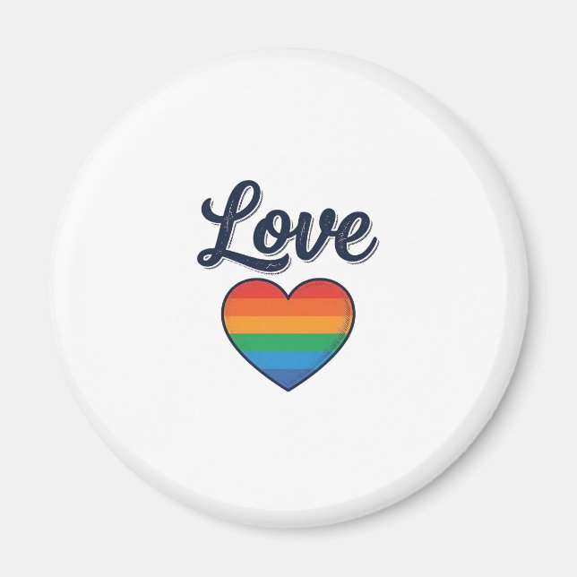 Aimant Conception de chemise vectorielle Love Rainbow Hea (Devant)
