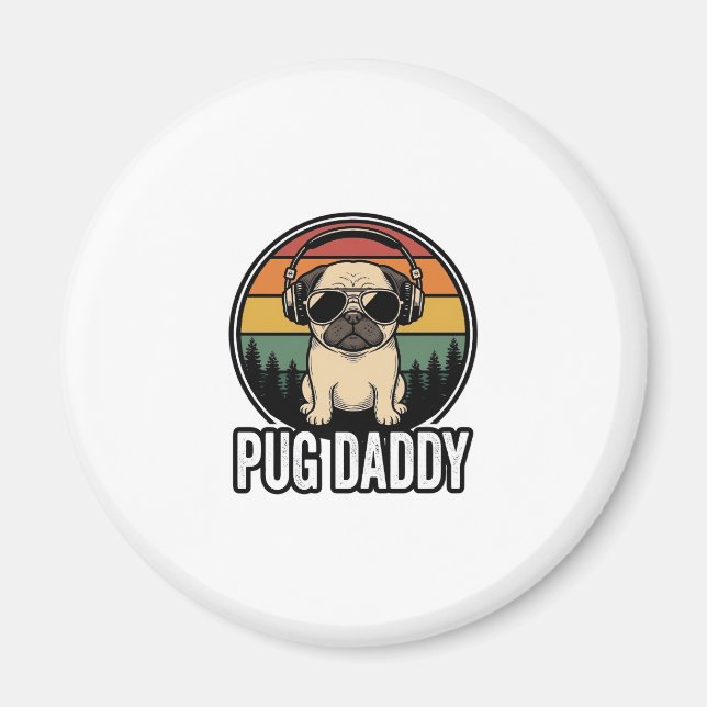 Aimant Conception de chemise vectorielle pour chien Pug D (Devant)