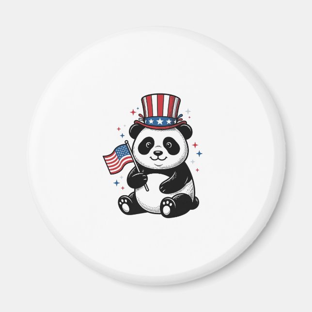 Aimant Conception de chemise vintage patriotique Panda Fl (Devant)