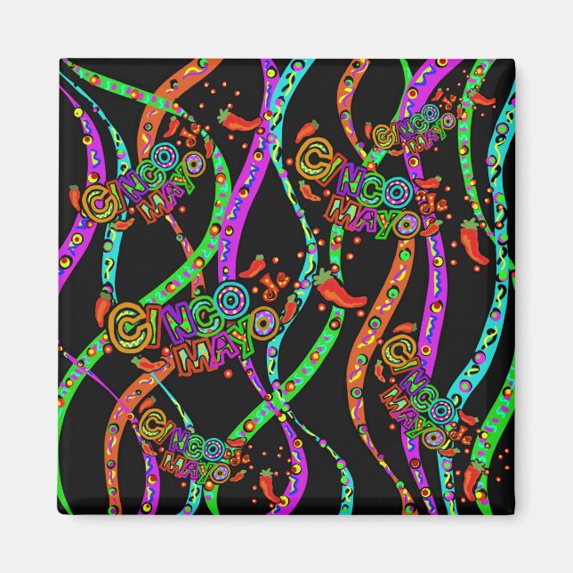 Aimant Conception de Cinco de Mayo (Devant)