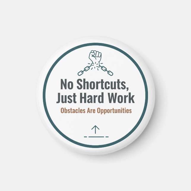 Aimant Conception de citation de travail acharné motivant (Devant)