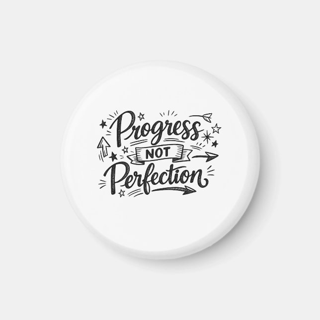 Aimant Conception de citation motivationnelle de progrès  (Devant)