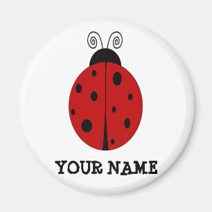 Aimant Conception de COCCINELLE customisée avec TOUT NOM