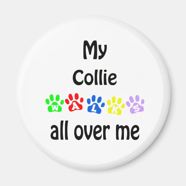 Aimant Conception de Collie Walks (Devant)