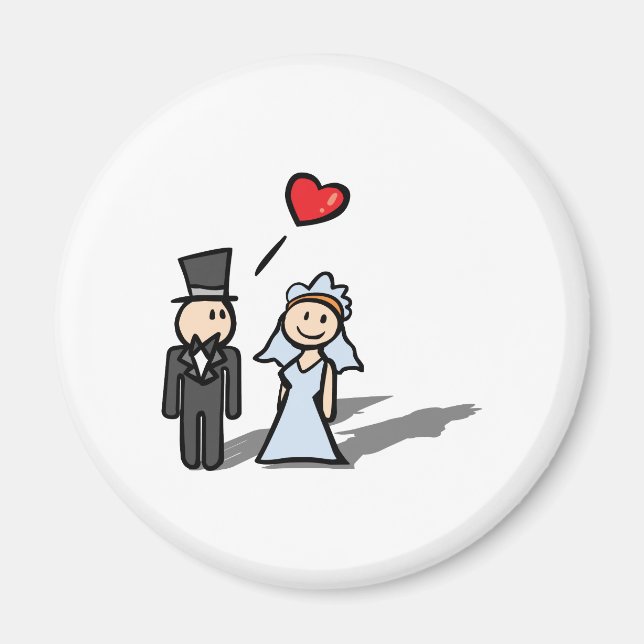 Aimant Conception de couple "Wedding Day" (Devant)