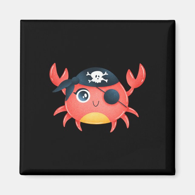 Aimant Conception de crabe pirate mignon cadeau amateur d (Devant)