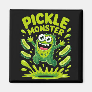 Aimant conception de dessin animé de monstre de cornichon
