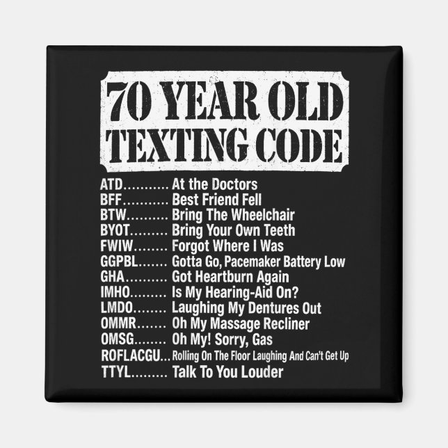 Aimant Conception de dos de code de messagerie senior de  (Devant)