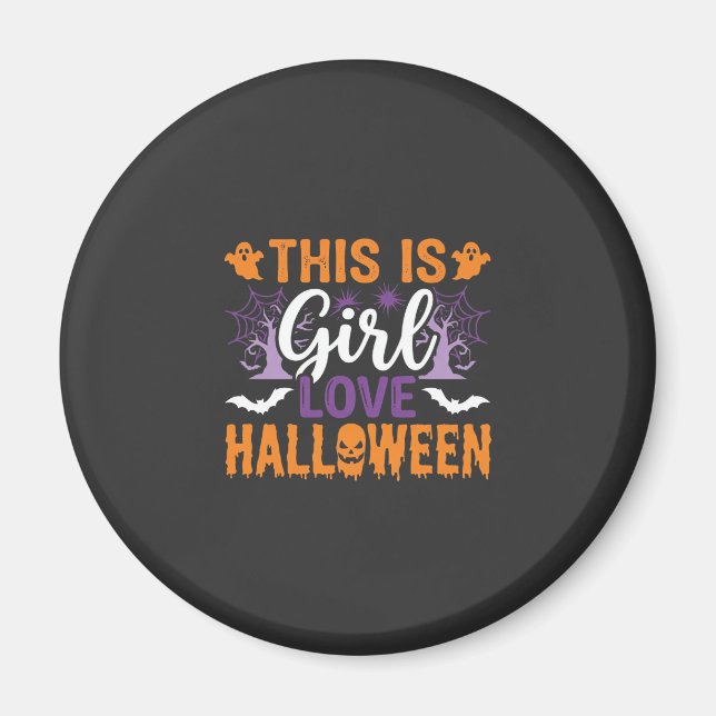Aimant Conception de fantôme Halloween Girl Love_1 (Devant)
