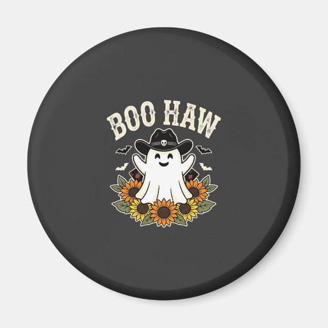 Aimant Conception de fantôme Halloween Western Boo Haw (Devant)