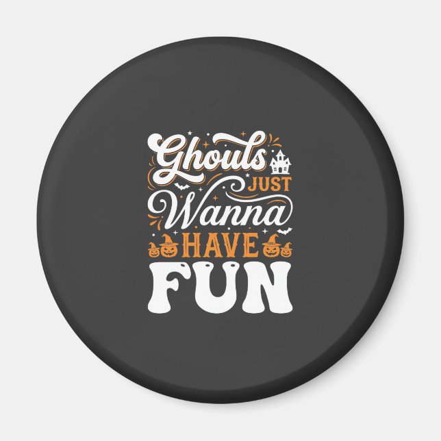 Aimant Conception de fantômes d'Halloween qui veulent jus (Devant)