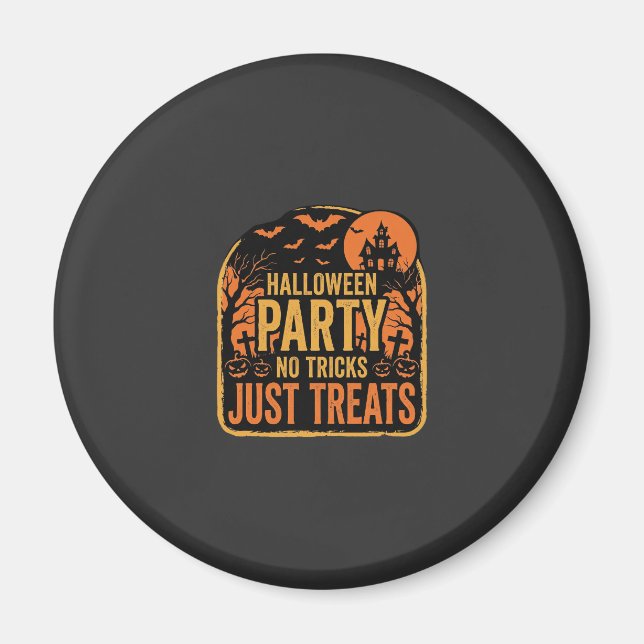 Aimant Conception de fête d'Halloween pas de tours juste  (Devant)