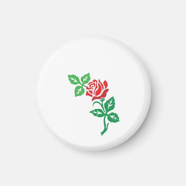 Aimant Conception de fleur de rose rouge – Beauté florale (Devant)