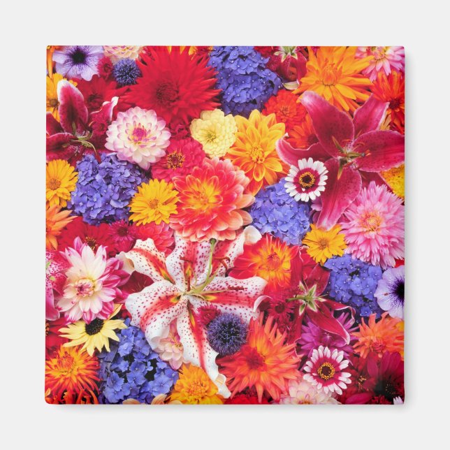 Aimant Conception de fleurs de Dahlia, lis orientaux, (Devant)