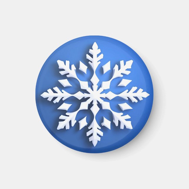 Aimant Conception de flocon de neige blanc détaillé (Devant)