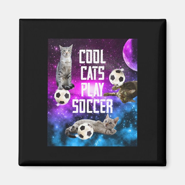 Aimant Conception de football drôle disant Chats  (Devant)