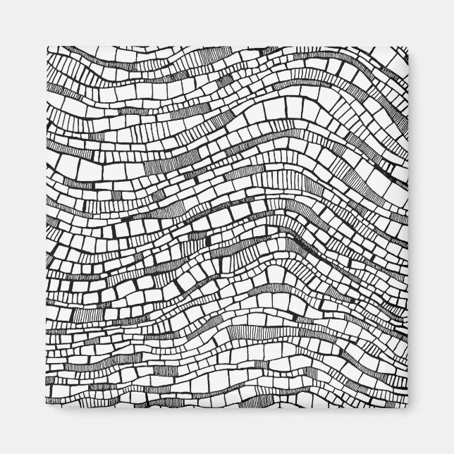 Aimant Conception de formes abstraites en noir et blanc (Devant)