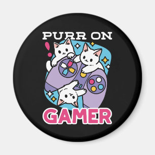 Aimant Conception de gamer de chat - Purr sur Gamer Joyst