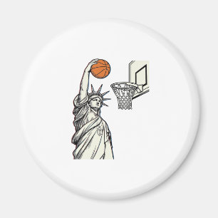 Aimant Conception de gravure vintage de dunk de basketbal