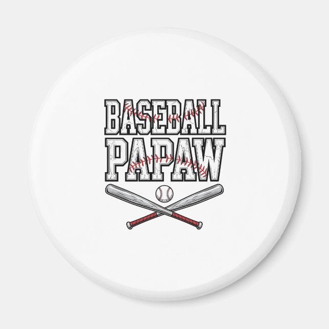 Aimant Conception de gravure vintage Papaw baseball_1 (Devant)