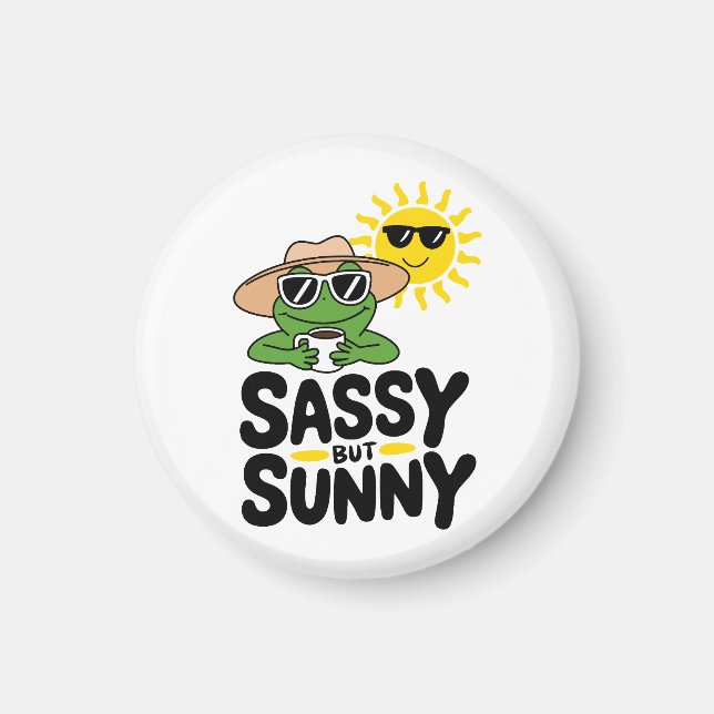 Aimant Conception de grenouille Sassy mais Sunny - Drôle  (Devant)