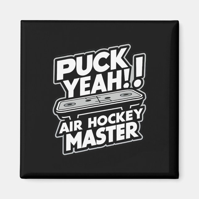Aimant Conception de hockey sur air drôle de Puck Master  (Devant)