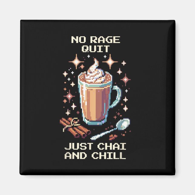 Aimant Conception de joueur d'art pixel Chai détendu sans (Devant)
