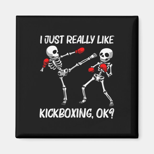 Aimant Conception de kickboxing cool pour hommes femmes K (Devant)