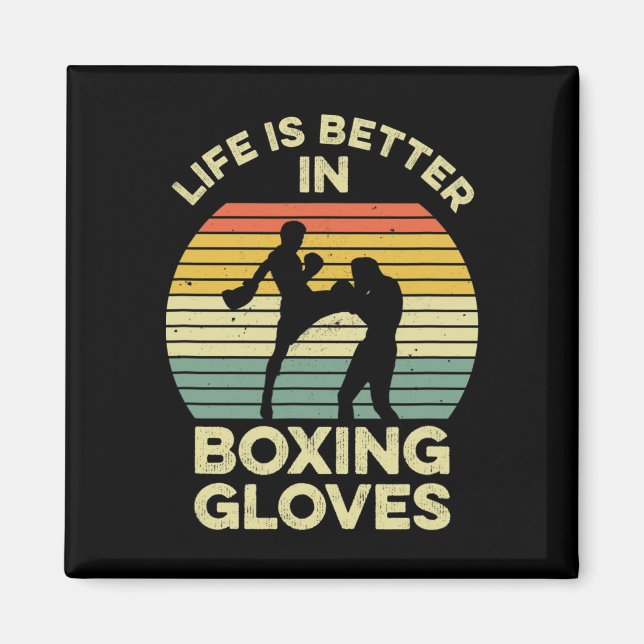 Aimant Conception de kickboxing pour un combattant de Mua (Devant)