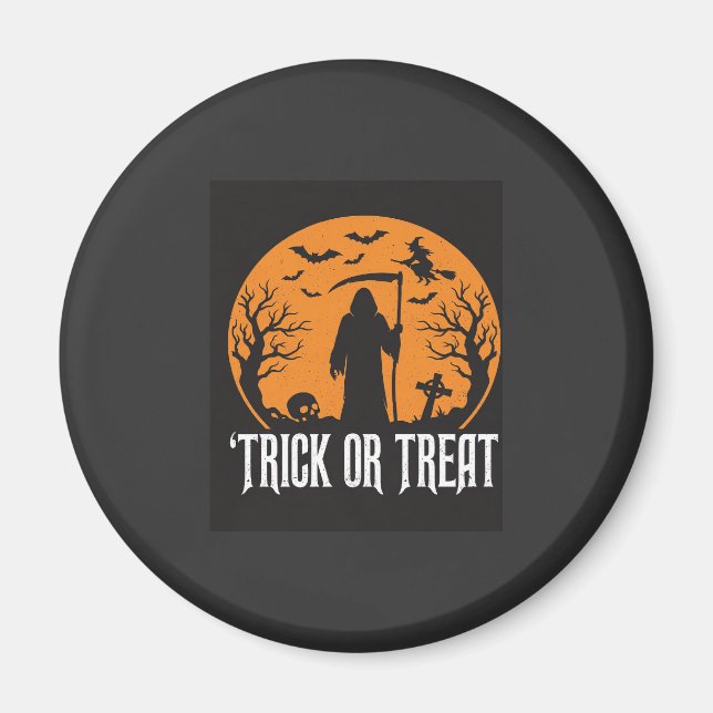 Aimant Conception de la Faucheuse pour Halloween Trick or (Devant)