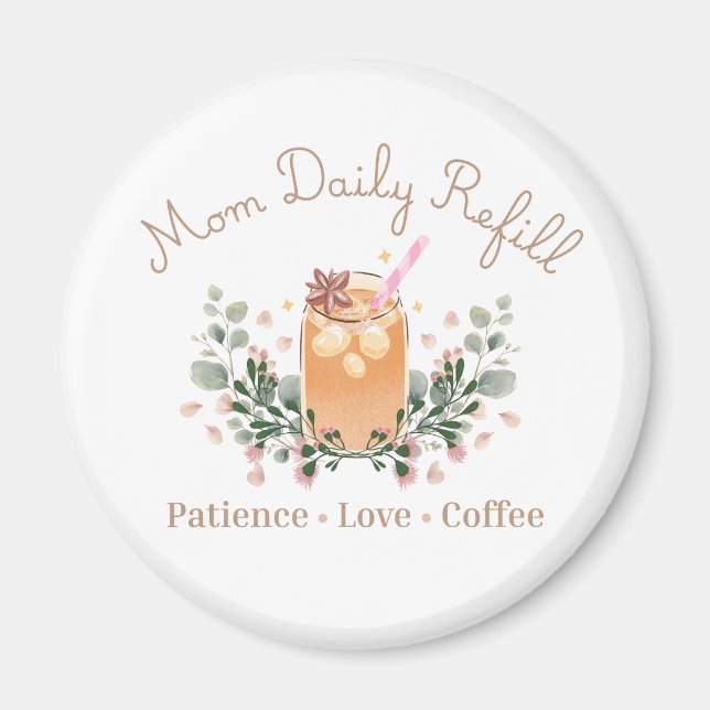 Aimant Conception de l'amour du café pour maman au quotid (Devant)