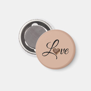 Aimant Conception de l'amour du cœur léopard Glam