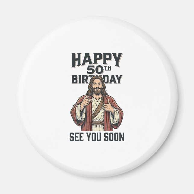 Aimant Conception de l'humour religieux pour votre 50e an (Devant)