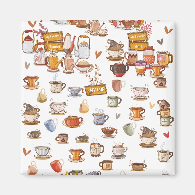 Aimant Conception de lunettes, de théières, de tasses et  (Devant)